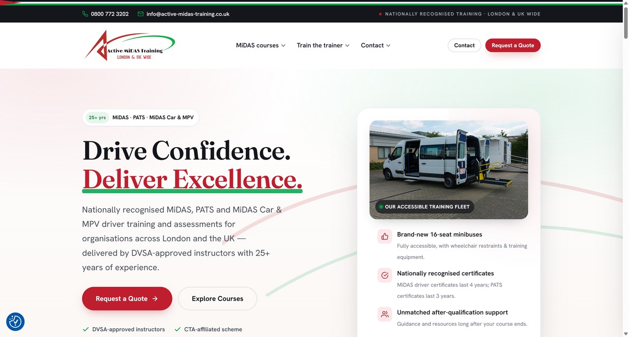 Active MiDAS Training website by WebDevLab