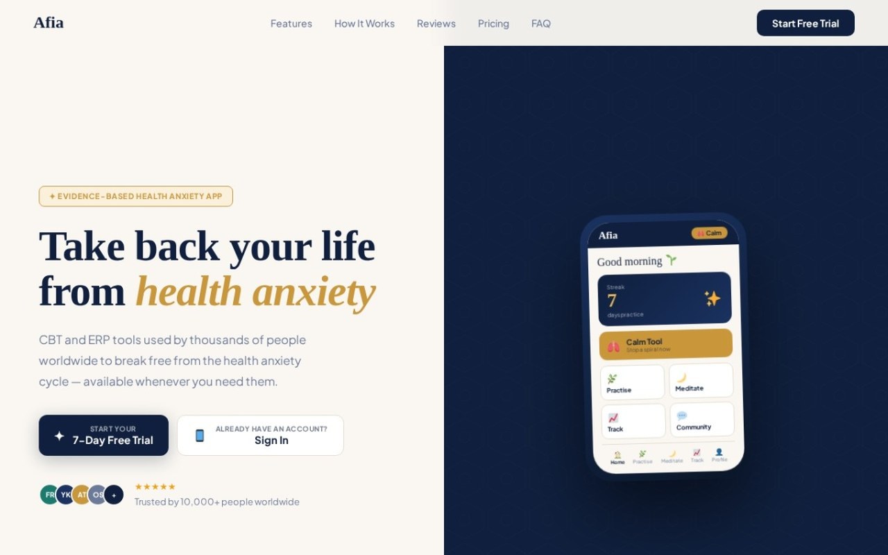 Afia website by WebDevLab