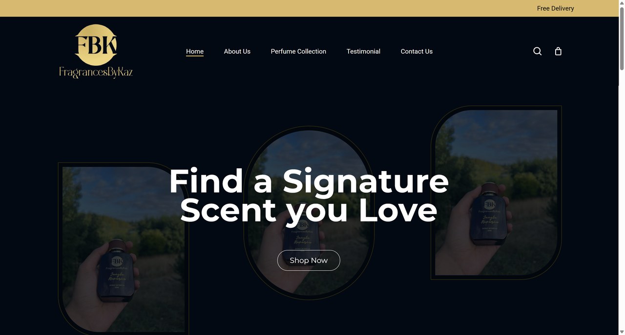 Fragrances by Kaz website by WebDevLab