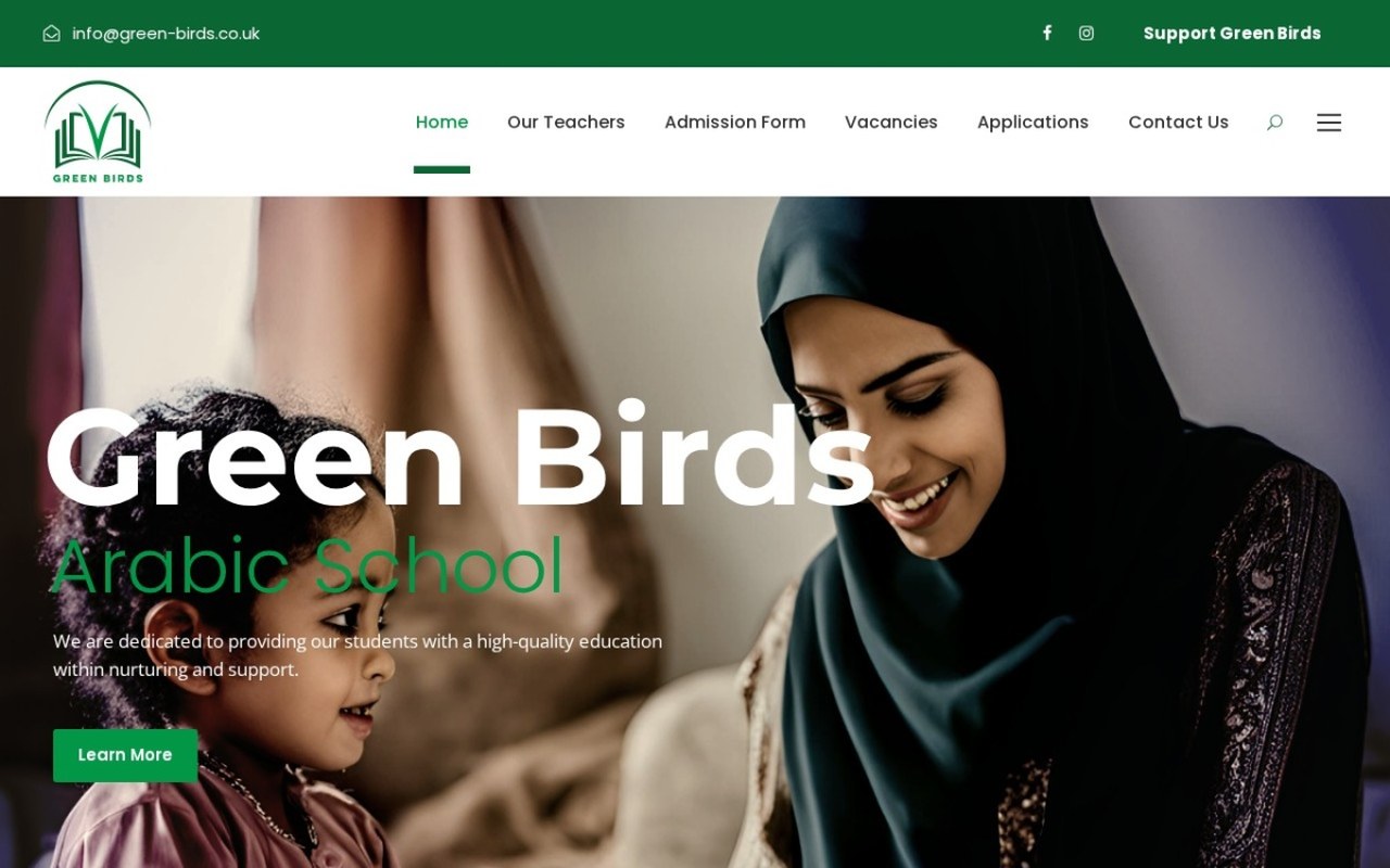 Green Birds website by WebDevLab