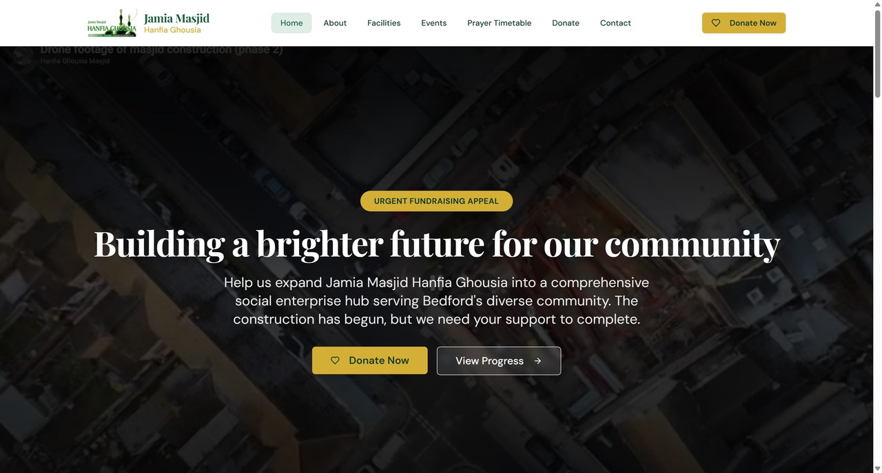 Hanfia Ghousia Masjid website by WebDevLab