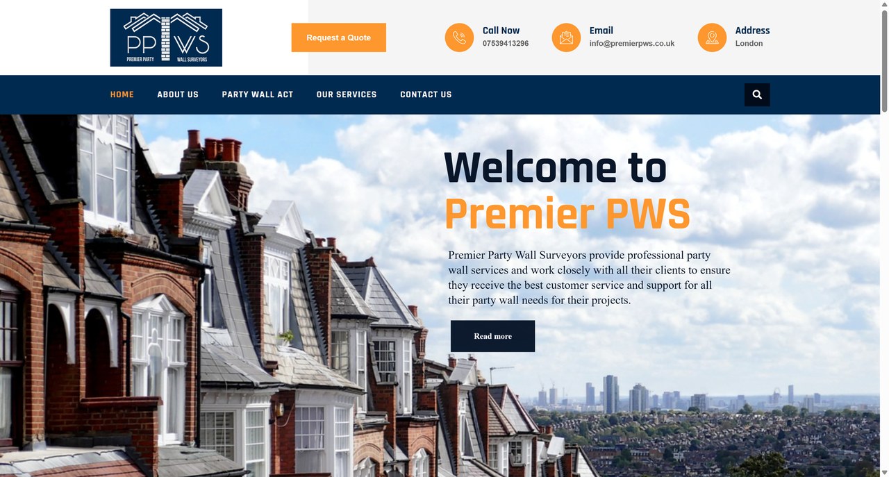 Premier PWS website by WebDevLab