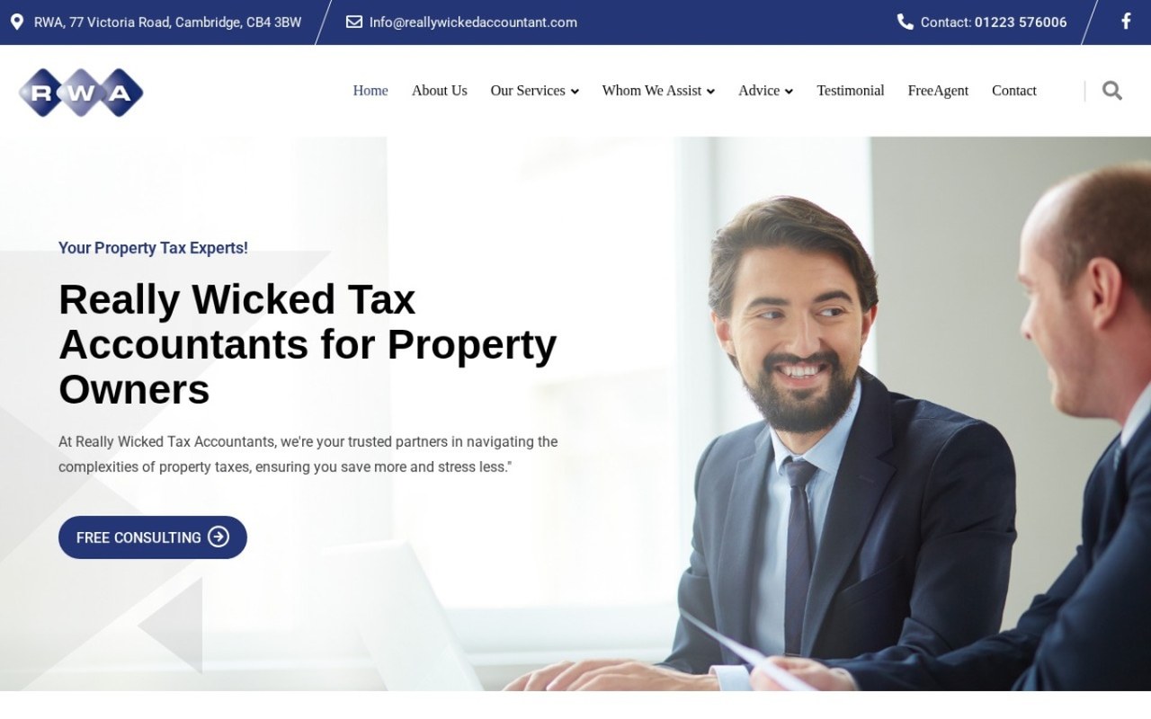Really Wicked Accountant website by WebDevLab